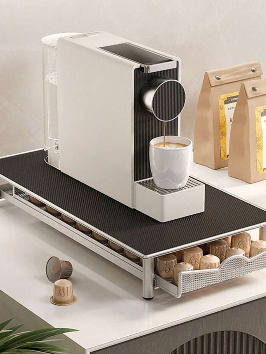 Giá đựng viên cà phê dạng ngăn kéo, có thể điều chỉnh độ rộng, giá đỡ kim loại kéo ra, thích hợp cho nhà bếp, văn phòng và quán cà phê - Tương thích với nhiều loại viên cà phê - Có thể đặt trên mặt bàn hoặc trong tủ, vật dụng cần thiết cho mùa tựu trường. - Nhiều màu - Xem 1