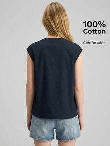 Ontre 2026春夏新款女式上衣，梭织面料，商务休闲都市时尚，简约通勤装 - 藏蓝色 - 查看 4