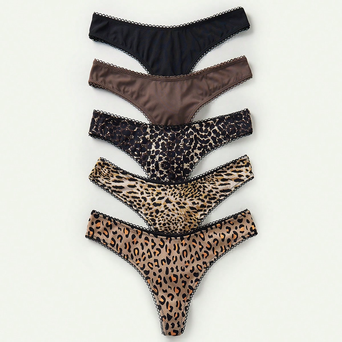 Paquetes de tangas sexy de tiro bajo con estampado de leopardo