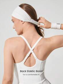 GLOWMODE FeatherFit™-Air Work It Sweat-Absorbent Training Headband Gym - White - View 2