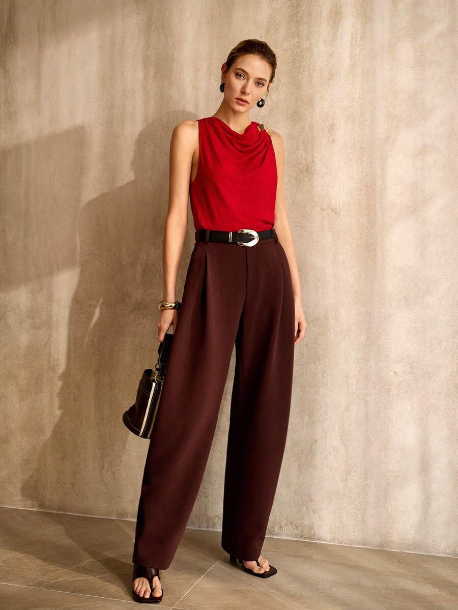 MOTF PREMIUM QUẦN VEST NỮ CÓ CẤU TRÚC - Cà phê nâu - Xem 1