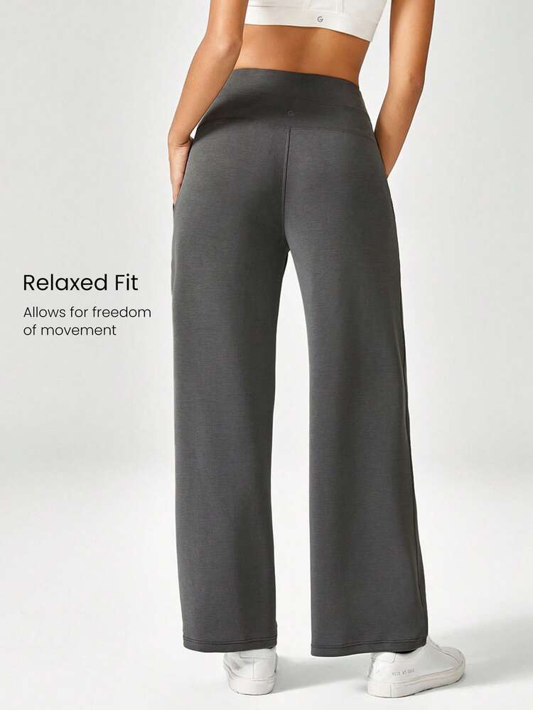 Pantalones de estar por casa sueltos de modal con tacto de seda, con bolsillos, para uso diario y casual, talla pequeña