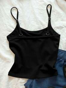 IslaSuriya Top de tirantes con estampado de tigre y floral estilo Y2K para mujer, chaleco sin mangas de cuello redondo de color contrastante, adecuado para uso diario en todas las estaciones - Negro - Ver 2