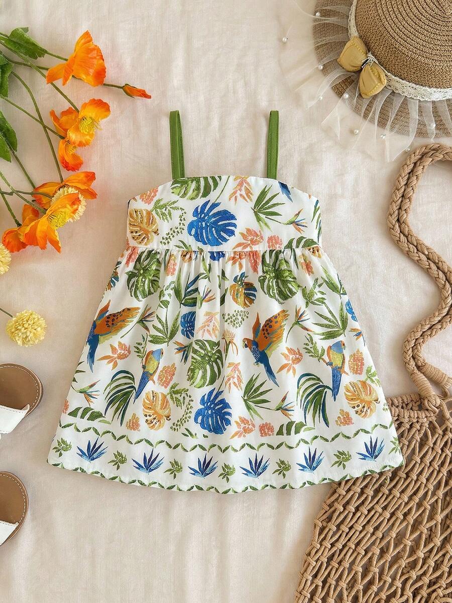 Travachic KIDS 女宝宝可爱碎花荷叶边短袖夏季度假连衣裙 - 彩色 - 查看 1