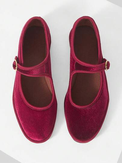 Mnmlis Women's Shoes Are Simple And Versatile With Round Toe Suede Mary Jane Lightweight Flat Mary Jane Shoes, Versatile And Not Tired Feet Flat Outdoor Dancing Shoes