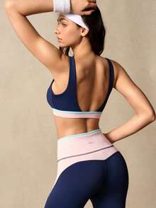 VARSIVA Bộ đồ thể thao nữ phối màu tương phản gồm áo ngực và quần legging cạp cao. - Nhiều màu - Xem 5