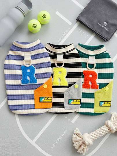 PETSIN 宠物春季新款狗狗服装 动物用品 宠物服装 狗狗背心 猫咪T恤 泰迪熊套装 小型动物服装 休闲酷炫背心 狗狗服装 猫咪服装 春夏两季新款背心