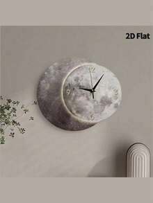 1PC Simple And Creative Moon Decoration Wall Clock, Super Silent Quartz Movement, No Ticking, Suitable For Decorating Clocks In Living Rooms,Bedroom Room, Offices, Restaurant, And Cafes, Perfect Decorative Gift For Friends And Family Home Decor Room Decor - Multicolor - View 1