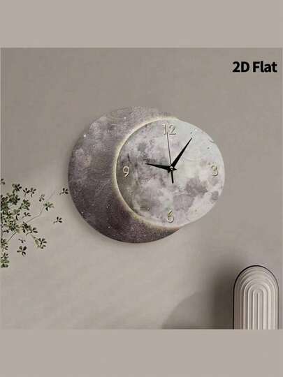 1 chiếc đồng hồ treo tường hình mặt trăng đơn giản và sáng tạo, máy thạch anh siêu êm, không tiếng tích tắc, thích hợp để trang trí phòng khách, phòng ngủ, văn phòng, nhà hàng và quán cà phê, món quà trang trí hoàn hảo cho bạn bè và gia đình để trang trí nhà cửa và phòng ngủ.