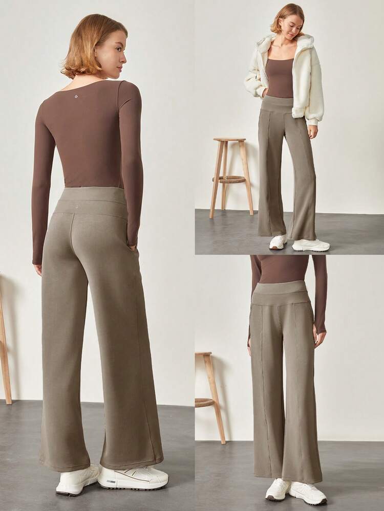 30" Regular SoftCalm Modal Silk Touch Wide Leg High Waist Lounge Pants With Side Pockets Daily Casual Spring Summer