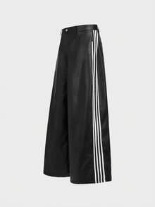 AXEPEAK Men's Versatile Striped Zip Pocket Pants, Suitable For Gatherings - Black - View 2