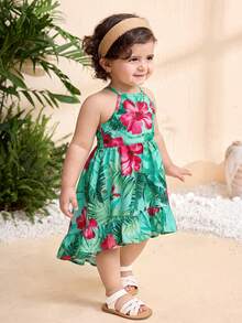 Travachic KIDS 女婴优雅碎花无袖连衣裙，适合夏季度假 - 彩色 - 查看 3