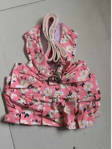 PETSIN - 1 bộ váy in hoa cho thú cưng và 1 dây dắt cho chó đi dạo ngoài trời. - Nhiều màu - Xem 6