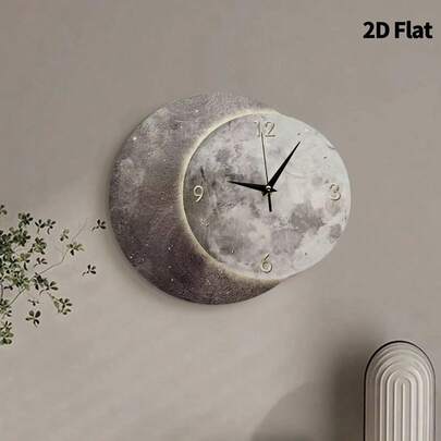1 chiếc đồng hồ treo tường hình mặt trăng đơn giản và sáng tạo, máy thạch anh siêu êm, không tiếng tích tắc, thích hợp để trang trí phòng khách, phòng ngủ, văn phòng, nhà hàng và quán cà phê, món quà trang trí hoàn hảo cho bạn bè và gia đình để trang trí nhà cửa và phòng ngủ.