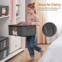 Sacos de Armazenamento Doméstico, Organizadores Dobráveis para Itens Domésticos, Ideal para Organização Doméstica, Roupas, Cobertores, Suéteres, Roupa de Cama, Quartos, Travesseiros e Organização de Armários - Preto 2 - Visão 3