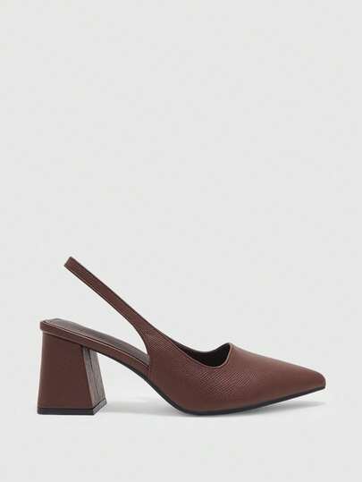 CUCCOO BIZCHIC Giày nữ bằng satin mũi nhọn, gót chunky, kiểu slingback, thích hợp cho mùa hè, lễ tốt nghiệp, dạ hội, du lịch, đi học, sinh viên đại học, thanh lịch, cơ bản, công sở, sang trọng, dự tiệc, mùa xuân, nghỉ xuân, lễ Phục sinh, Giáng sinh, Ngày Valentine.