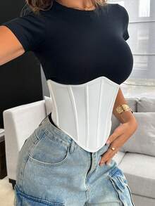 1pc Fish Bone Shaping Chest & Waist Belt - White - View 4