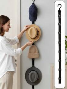 New Adjustable Cap Storage Rack Featuring Eight Hooks, A Robust Space-Saving Holder For Hats, Ideal For Organizing Your For Home Closet - Multicolor - View 5