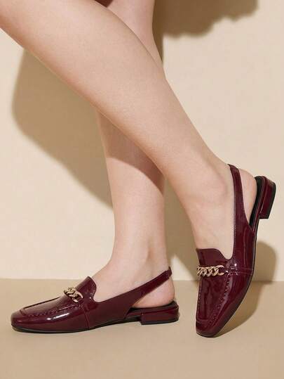 CUCCOO CURVES Zapatos de mujer de moda con punta cuadrada, suela plana y ancha, tacón cuadrado y diseño de versión ancha para mujeres
