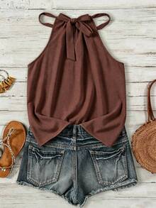 EMERY ROSE Áo hai dây mỏng nhẹ, chất liệu vải họa tiết, đa năng dành cho nữ mùa hè. - Nhiều màu - Xem 4