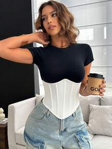 1pc Fish Bone Shaping Chest & Waist Belt - White - View 5