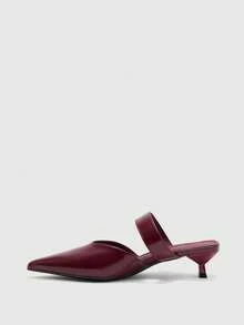CUCCOO BIZCHIC Women's Shoes Pointed Burgundy Closed Toe With Fashionable Wear Commuter Style Versatile Dew Heel High Heel Sandals Summer Shoes - Burgundy - View 4