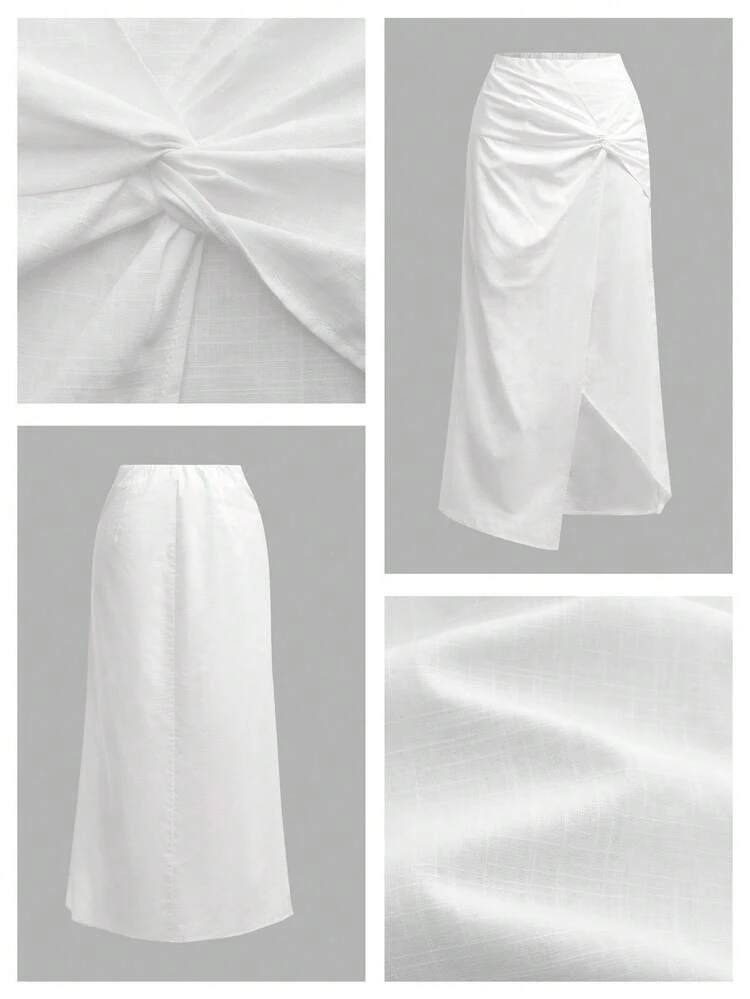 SHEIN Maija MAIJA Summer Tie Dye Ruffle Hem Flowy Tiered Maxi Skirt