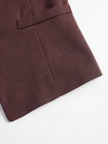 Glamine 女士杏色无袖休闲百搭西装外套，夏季穿搭 - 乾枯玫瑰色 - 查看 7