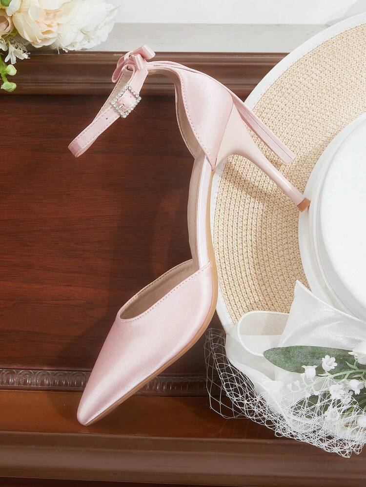 CUCCOO HITCHD Women Shoes New French Sexy Closed Toe High Heels Fashion Low Vamp Stiletto Cross With Satin Dress Party Bridal Wedding Shoes