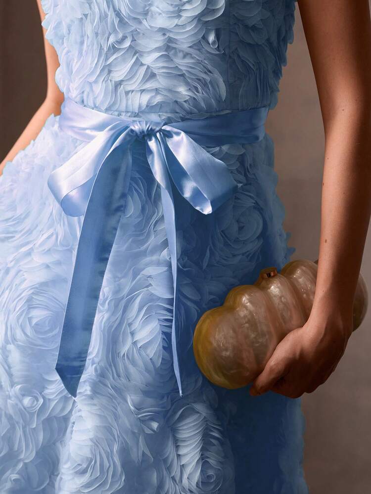 WOMEN'S SLEEVELESS ROMANTIC TEXTURED SATIN SHEEN CINCHED WAIST FLORAL LONG DRESS