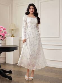 Modelyn 浪漫优雅的紫色长裙，女士 - 紫色 - 查看 5