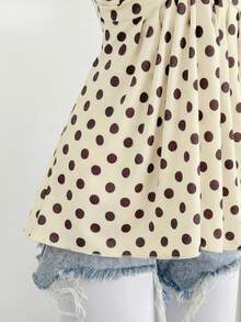 Blusa de verano para mujer con espalda anudada y estampado de rayas - Amarillo - Ver 7