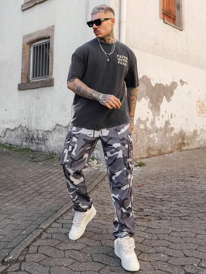 Artur Kramer 男士休闲字母图案印花圆领夏季短袖 T 恤，适合朋友