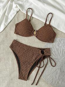 Swim Vcay Bộ bikini 2 mảnh cỡ lớn dành cho nữ, đồ bơi mùa hè. - Cà phê nâu - Xem 1