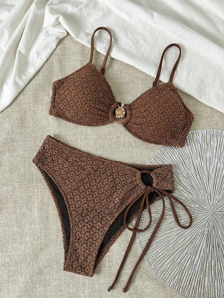 Swim Vcay Bộ bikini 2 mảnh cỡ lớn dành cho nữ, đồ bơi mùa hè. - Cà phê nâu - Xem 1
