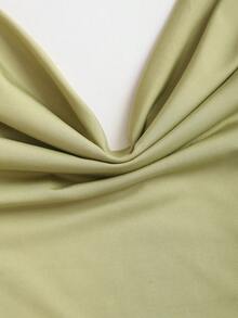 Sweetra New Y2K Metal Ring Accessory Versatile Draped Neck Tie Strap Women Camisole - Green - View 4