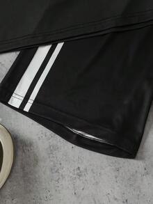 Coolqubz Conjunto Esportivo Casual para Adolescentes, Design com Estampa de Estrela, Simples Porém Não Monótono, Conjunto de Cordão Contrastante para Adolescentes. Adequado para Uso Diário, Outdoor, Roupa Esportiva - Preto - Visão 3