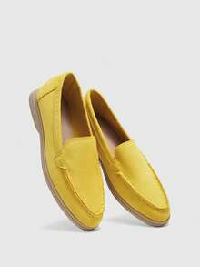 CUCCOO BIZCHIC Mocassins confortables et décontractés pour femmes, idéaux pour les trajets quotidiens et un port polyvalent pour Noël et la Saint-Valentin - Jaune citron - Voir 2