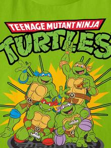 TEENAGE MUTANT NINJA TURTLES | SHEIN 男童夏季休闲海龟印花圆领短袖T恤两件套 - 彩色 - 查看 4