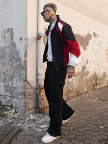 Artur Kramer Pantaloni cargo jogger da uomo in colore unito casual - nero - Visualizzare 5