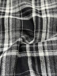 Sunspun Camisa de aspecto de mezclilla con parches a cuadros, talla grande y casual - Multicolor - Ver 7