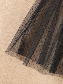 SHEIN Bộ 2 món gồm quần váy lưới và áo không tay cho bé gái, trang phục mùa hè dễ thương thường ngày. - màu đen - Xem 6