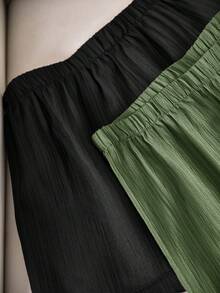 CosyJoli Shorts casuales de talla grande con textura en negro y rojo rosa, multipack - Multicolor - Ver 4