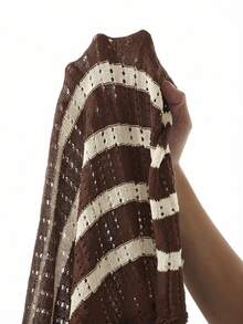 Manfinity CityGents Áo thun nam tay ngắn dệt kim họa tiết sọc phối màu, phong cách thường ngày, thích hợp cho kỳ nghỉ hè. - Nhiều màu - Xem 8