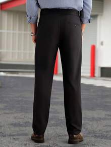 Manfinity Bizformal Quần tây công sở nam nhẹ, xếp ly, túi chéo, ống côn - Màu xanh lam - Xem 2