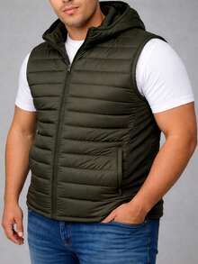 Nes Sport Men's Padded Sport Vest With Extra Sizes Cap - Army Green - View 1
