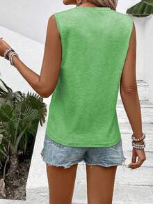 SHEIN Women's Summer Casual Vacation & Commute Patchwork Print Loose Tank Top - Multicolor - View 2