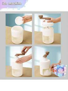 厨房吧台趣味饮品工具便携式手动新款手摇刨冰机家用小型制冰机冰沙机 - 白色 - 查看 4