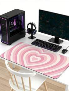 1PC Hypnotic Heart Pattern Diatom Mud Mouse Pad, Non-Slip Rubber Base, For Gaming & Office, Perfect Gift For Women - Hypnotic Heart - View 4