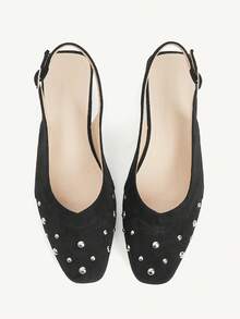 CUCCOO CHICEST Buckle Simple And Generous Fashion Versatile Leisure Workplace Commuter Women Flat Shoes - Black - View 2